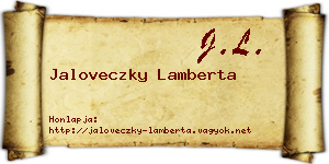 Jaloveczky Lamberta névjegykártya